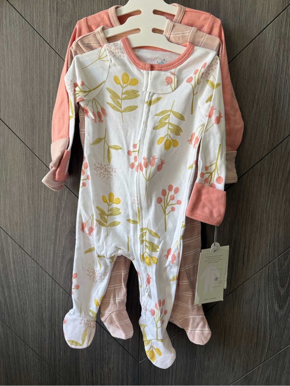 cloud island 3-Pack Zip Up Sleep n’ Play Footed Sleepers